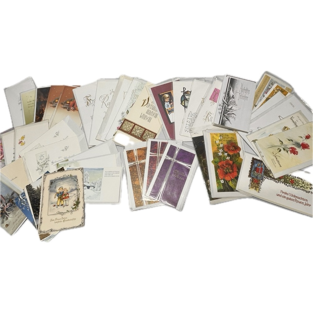 MCM Vintage German Greeting Card Lot Bulk Ephemera Christmas Wedding Novelty⁠